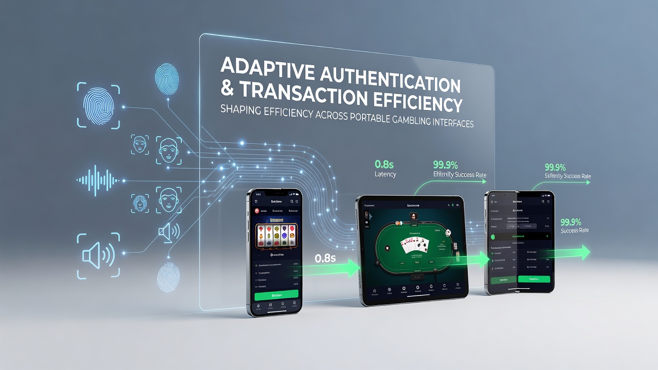 Mobile Glücksspieloberfläche mit adaptiven Authentifizierungsoptionen auf einem Smartphone-Display